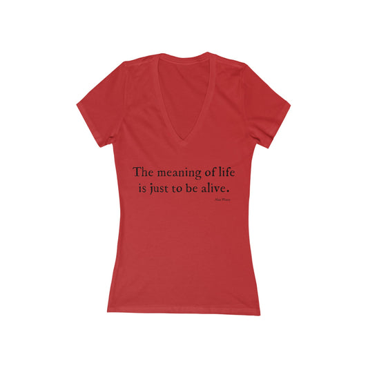 "the meaning of life...." Alan Watts women's v-neck t-shirt