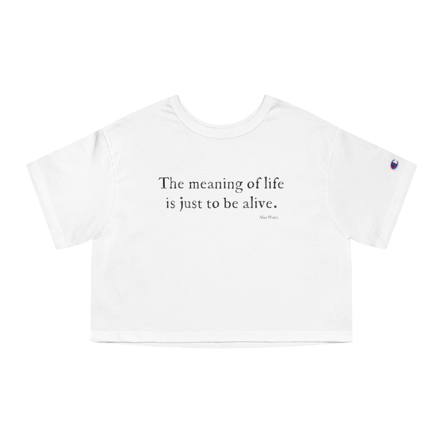 "the meaning of life...."Alan Watts women's cropped T-Shirt