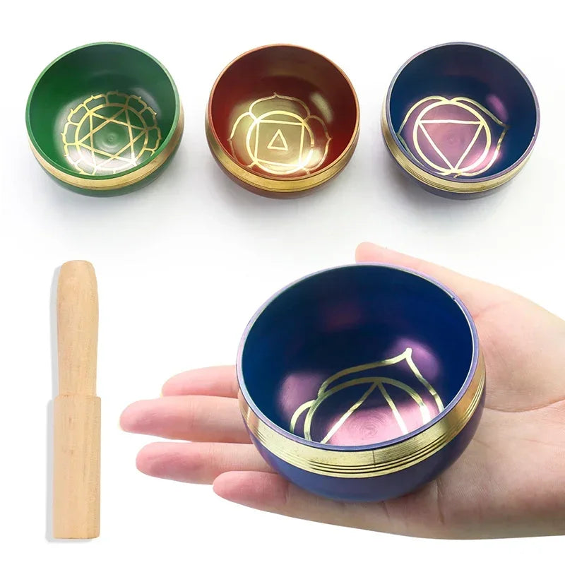 Tibetan singing bowl 7 chakras brass